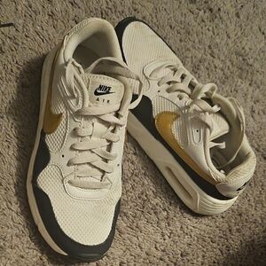 Nike Air White and Gold Sneakers